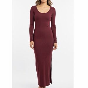 Heart & Hips Maroon Long Sleeve Dress